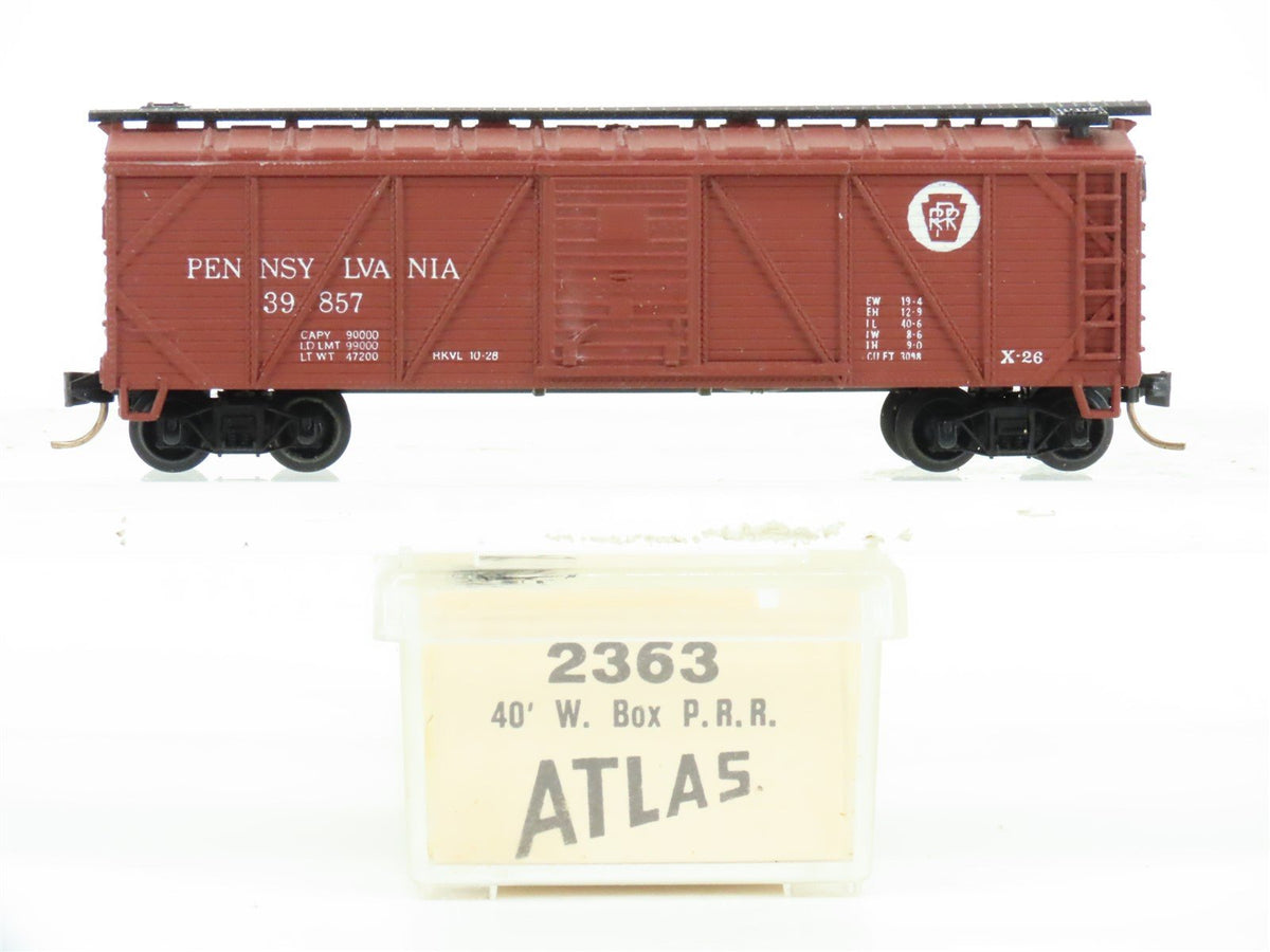 N Scale Atlas 2363 PRR Pennsylvania 40&#39; Outside-Braced Box Car #39857