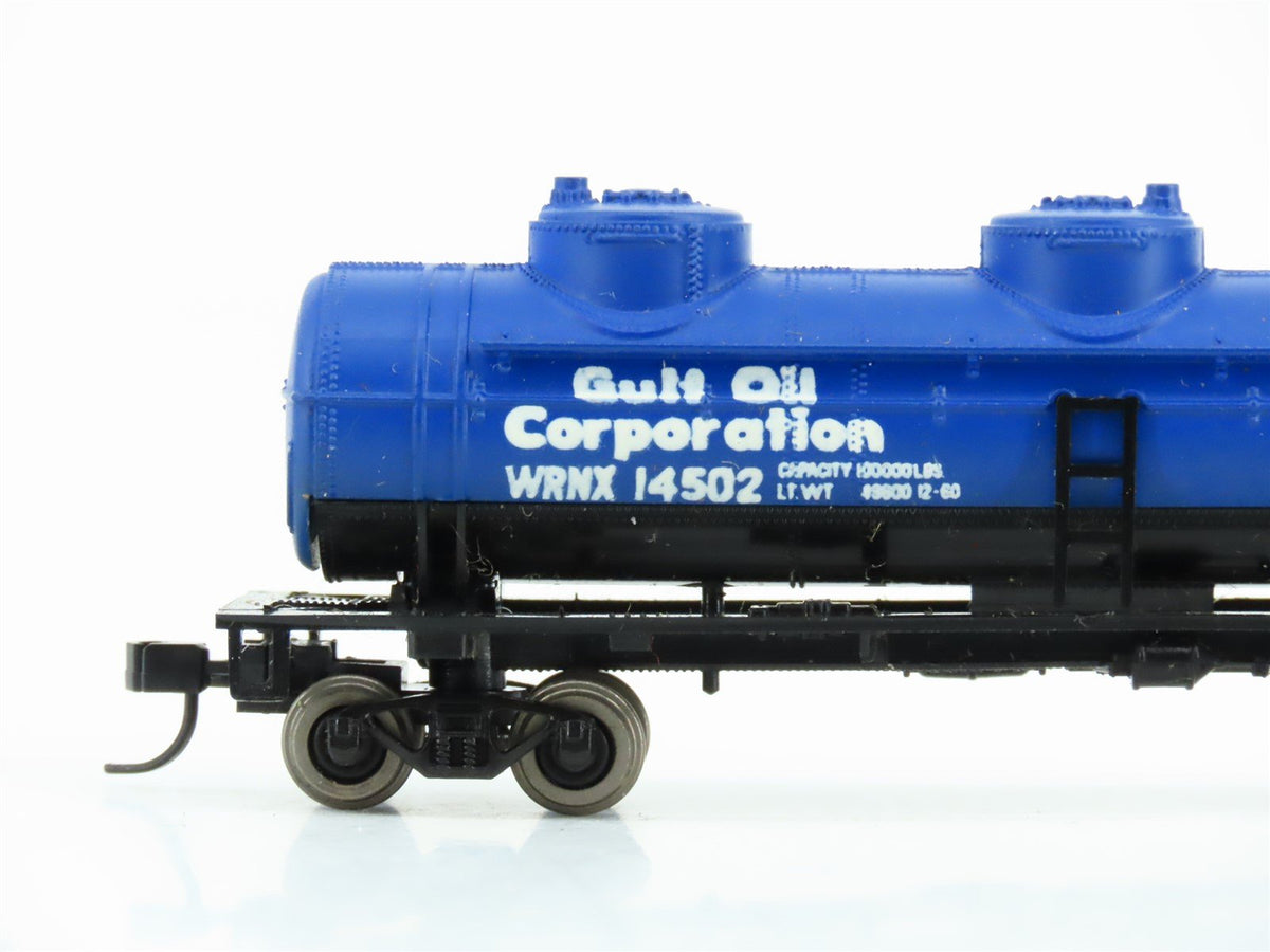 N Scale Atlas 2296 WRMX Gulf Oil 3-Dome Tank Car #14502