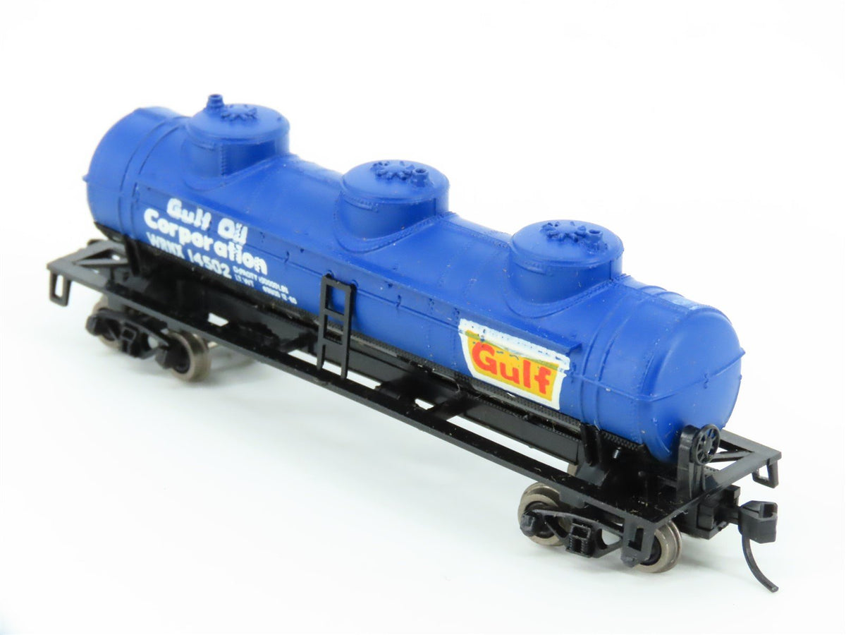 N Scale Atlas 2296 WRMX Gulf Oil 3-Dome Tank Car #14502