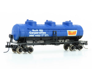 N Scale Atlas 2296 WRMX Gulf Oil 3-Dome Tank Car #14502