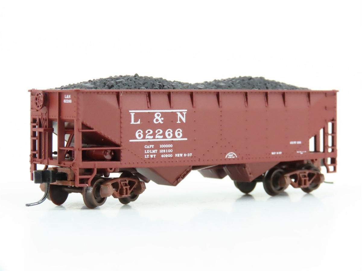 N Scale Atlas 5605A L&amp;N Louisville &amp; Nashville 2-Bay Offset Hopper #62266 w/Load