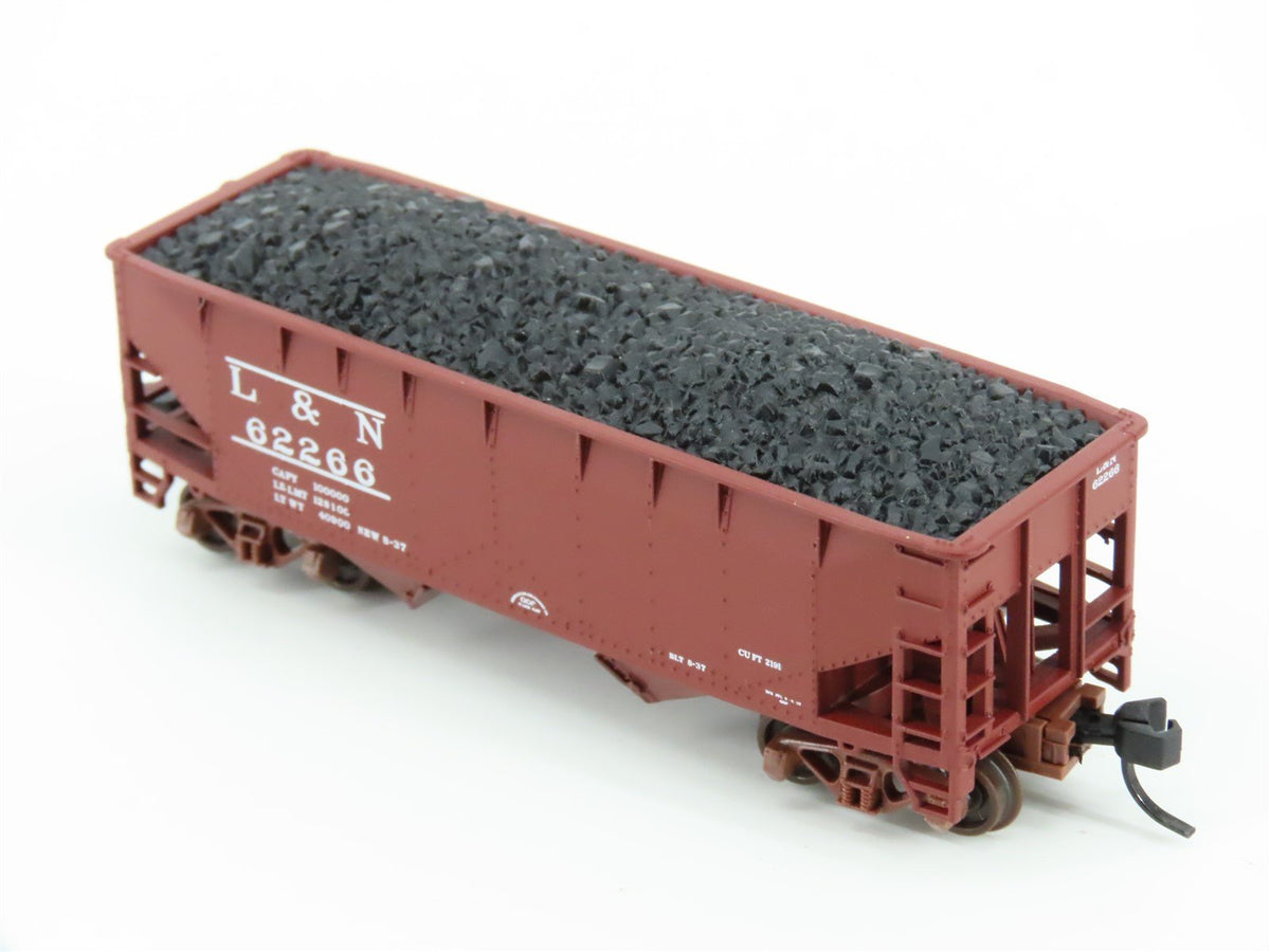 N Scale Atlas 5605A L&amp;N Louisville &amp; Nashville 2-Bay Offset Hopper #62266 w/Load