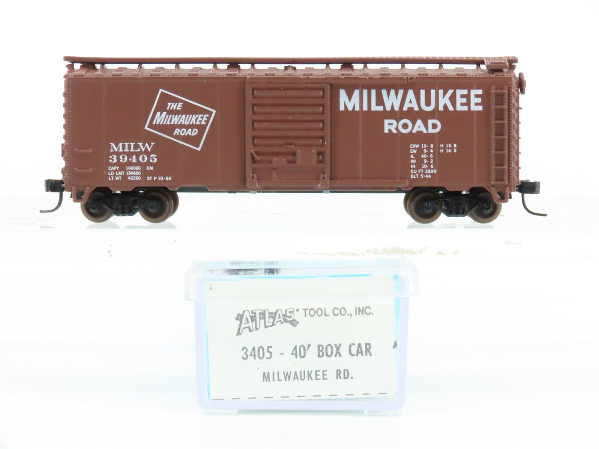 N Scale Atlas 3405 MILW Milwaukee Road 40&#39; Single Door Box Car #39405