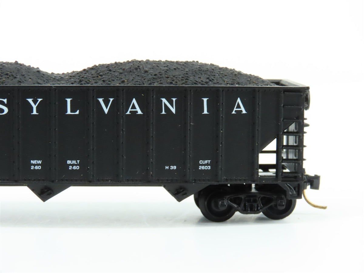 N Scale Atlas 32901 PRR Pennsylvania 90-Ton 3-Bay Hopper #669104 w/ Load