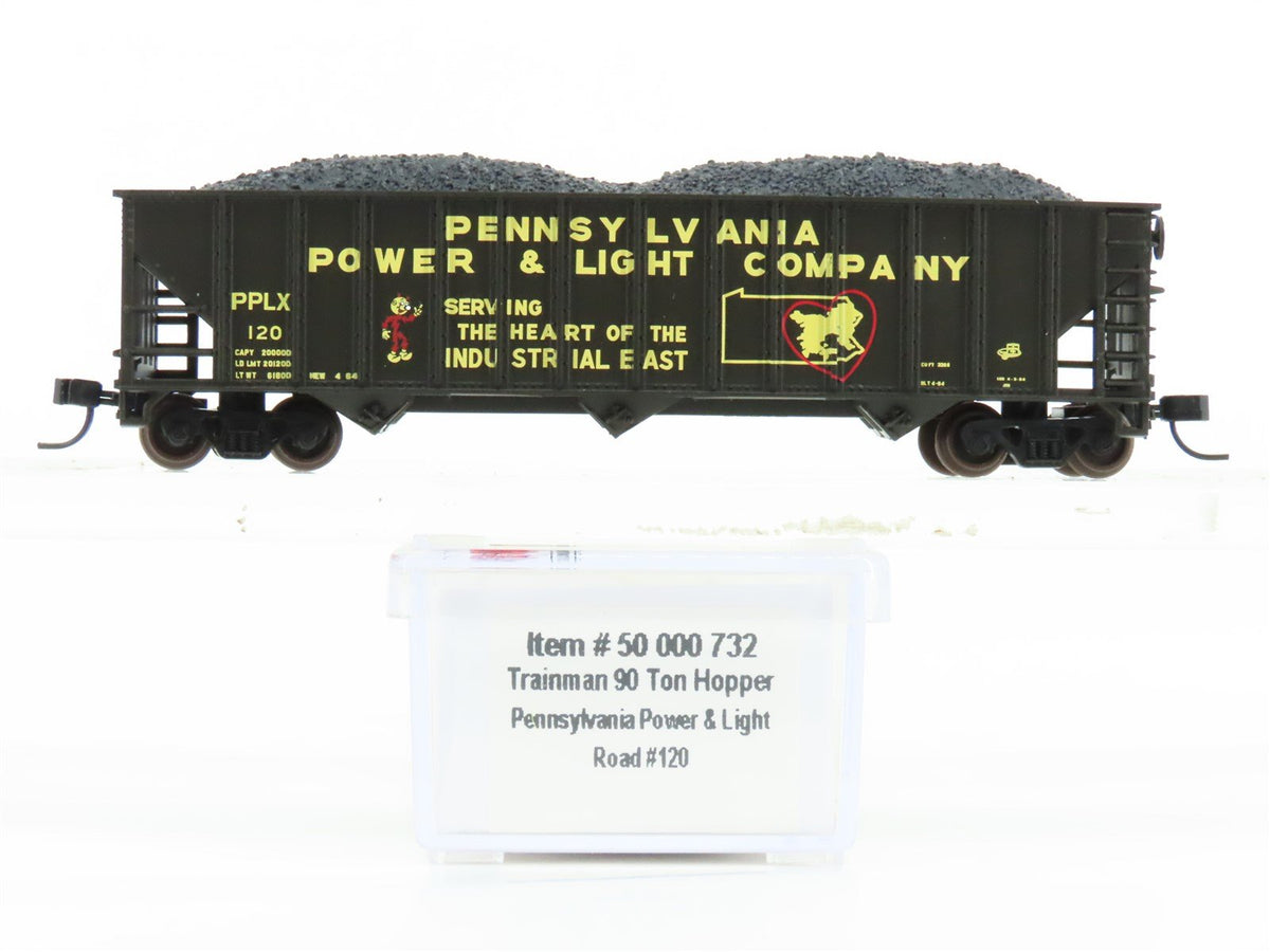 N Atlas Trainman 50000732 PPL Pennsylvania Power &amp; Light 3-Bay Hopper w/ Load