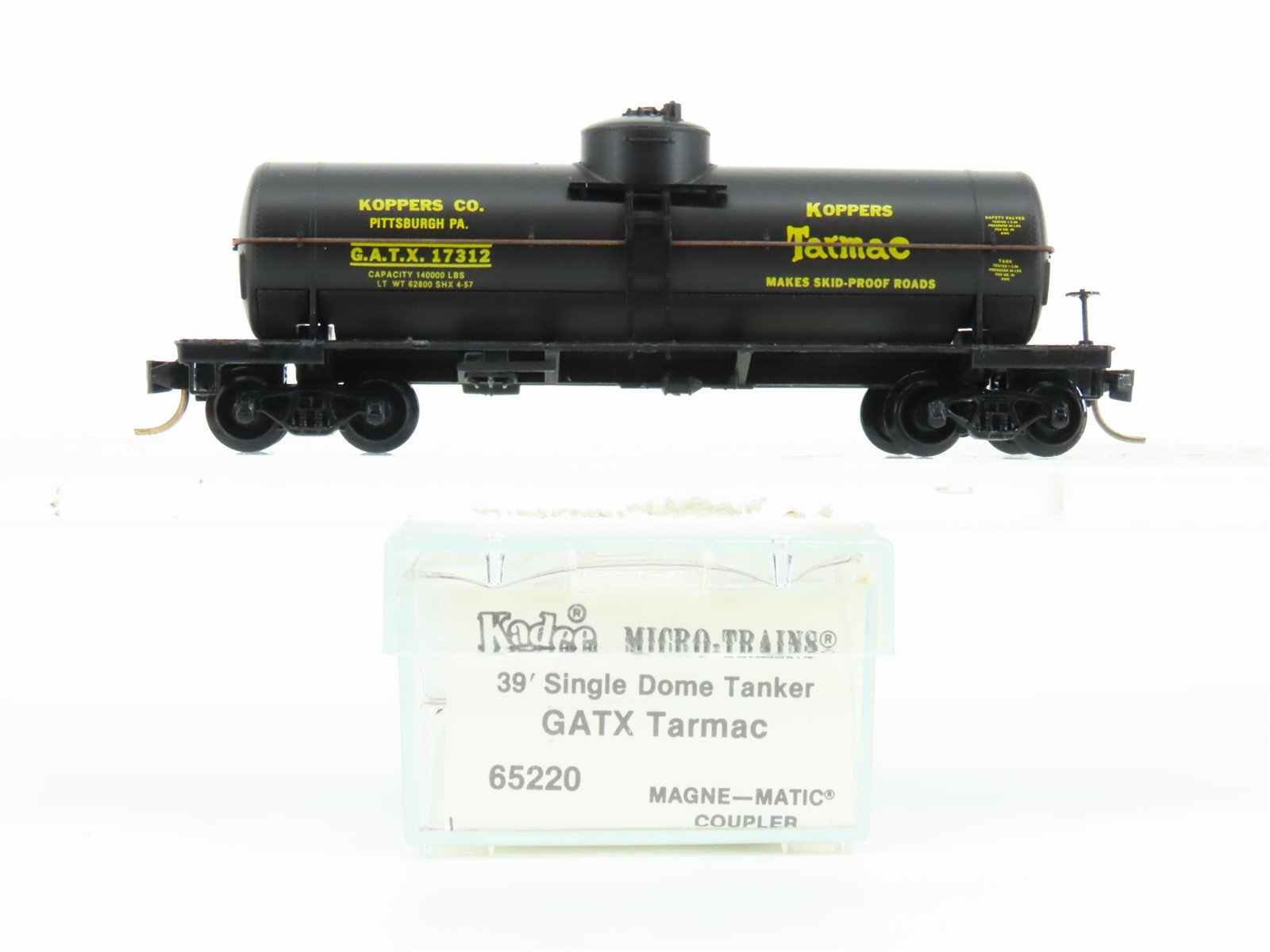 N Scale Kadee Micro-Trains MTL 65220 GATX Tarmac 39' Single Dome Tank Car #17312