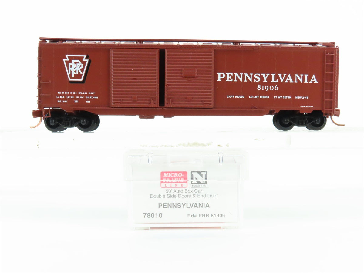 N Micro-Trains MTL 78010 PRR Pennsylvania 50&#39; Double Door Auto Box Car #81906