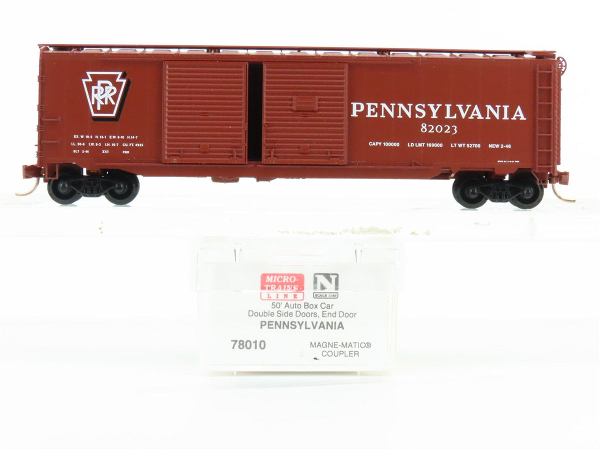 N Micro-Trains MTL 78010 PRR Pennsylvania 50&#39; Double Door Auto Box Car #82023