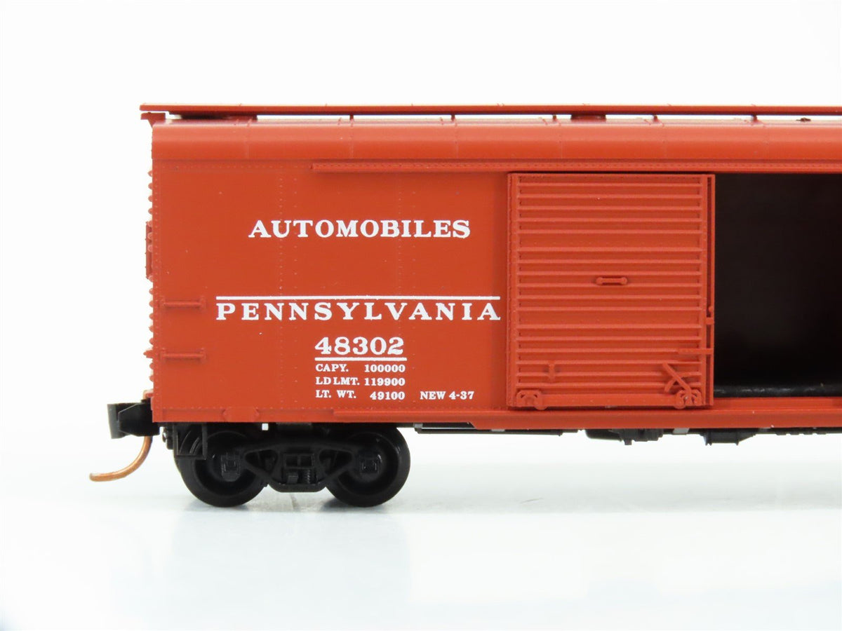 N Micro-Trains MTL 79010 PRR Pennsylvania 50&#39; Wagon Top Auto Box Car #48302