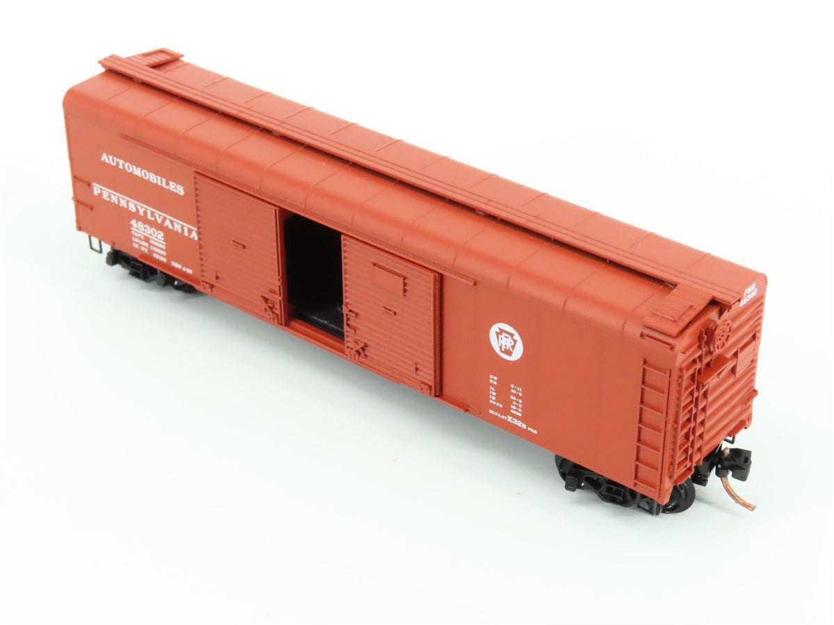 N Micro-Trains MTL 79010 PRR Pennsylvania 50&#39; Wagon Top Auto Box Car #48302