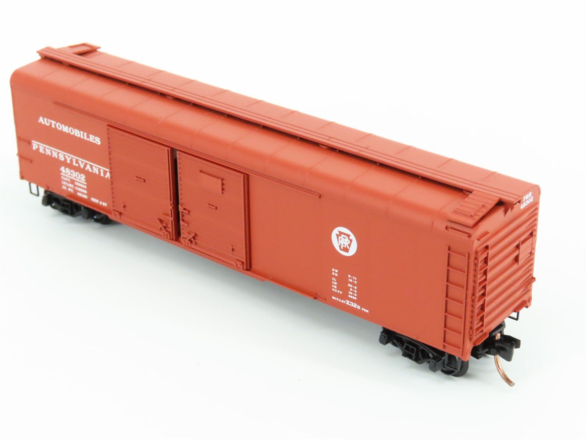 N Micro-Trains MTL 79010 PRR Pennsylvania 50&#39; Wagon Top Auto Box Car #48302