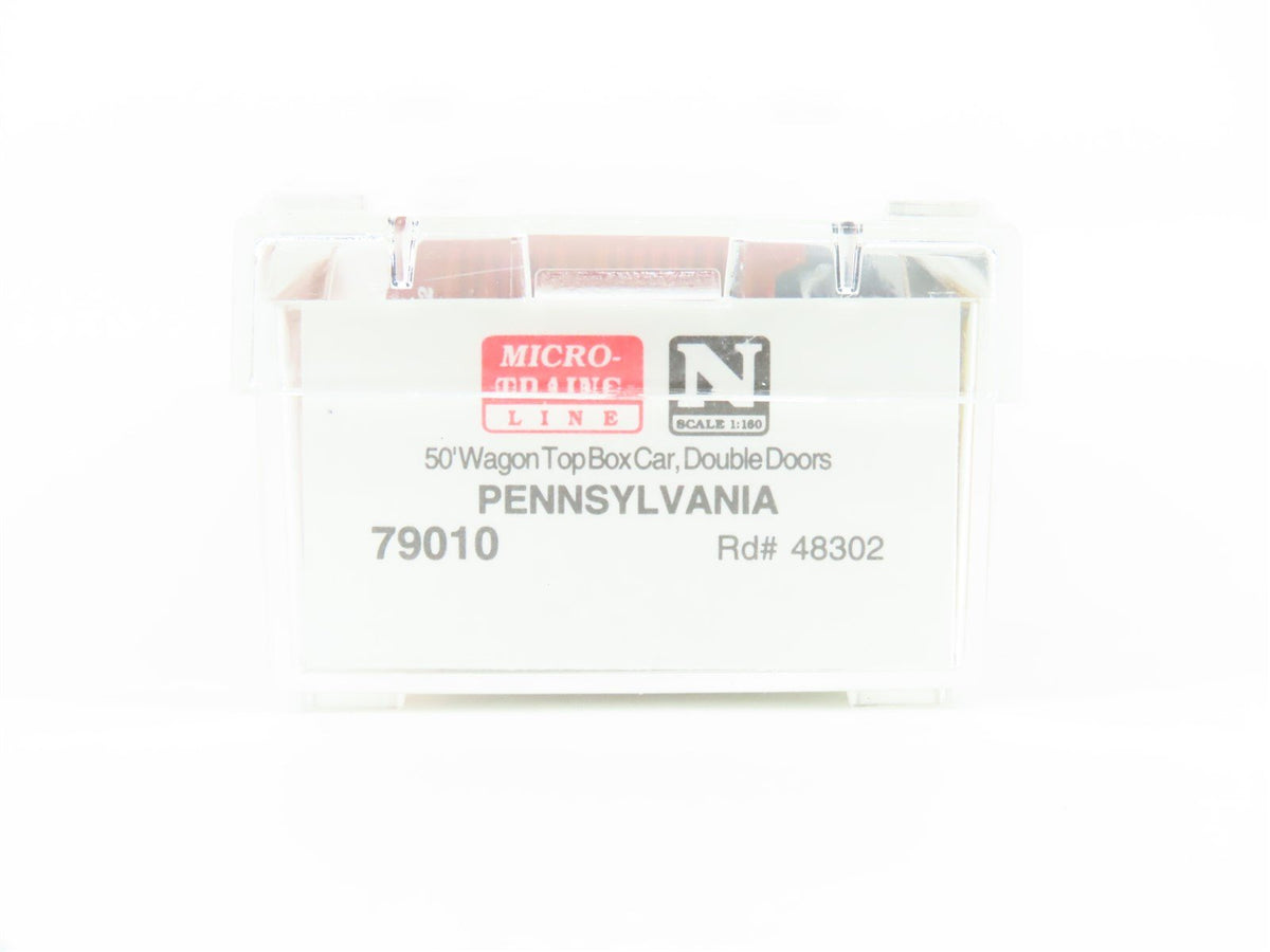 N Micro-Trains MTL 79010 PRR Pennsylvania 50&#39; Wagon Top Auto Box Car #48302