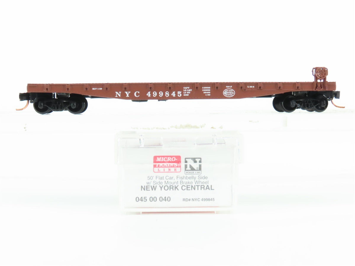 N Scale Micro-Trains MTL 04500040 NYC New York Central 50&#39; Flat Car #499845