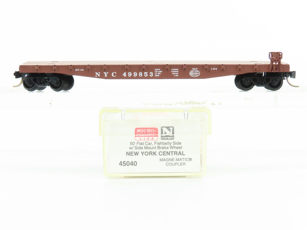 N Scale Micro-Trains MTL 45040 NYC New York Central 50&#39; Flat Car #499853