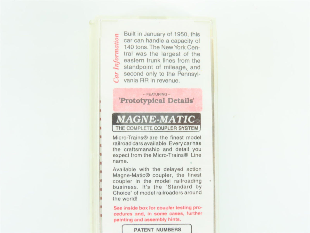 N Scale Micro-Trains MTL 45040 NYC New York Central 50&#39; Flat Car #499853