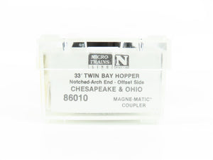 N Micro-Trains MTL 86010 C&O Chesapeake & Ohio 33' 2-Bay Arch-End Hopper #51258