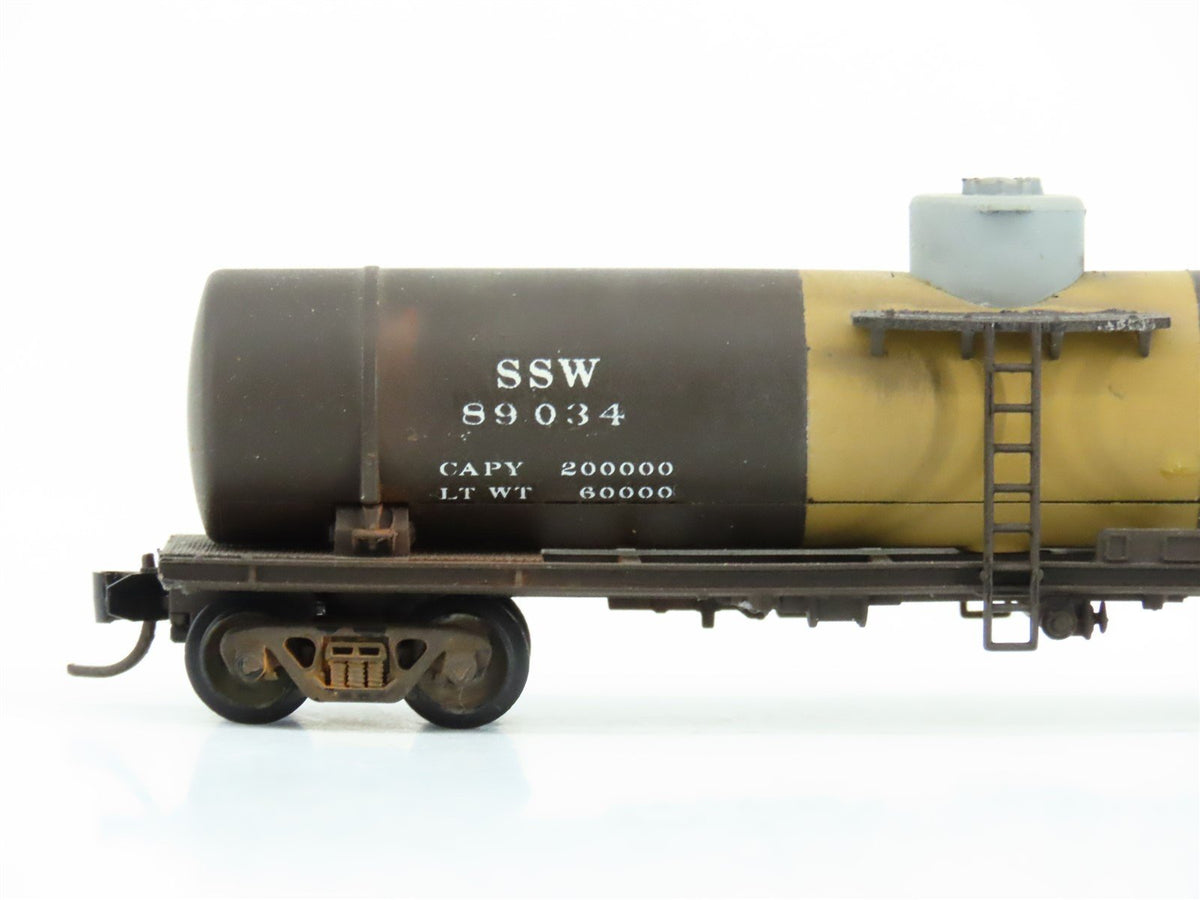 N KATO 8008 SSW Cotton Belt Single Dome Tank Car #89034 - Custom &amp; Weathered