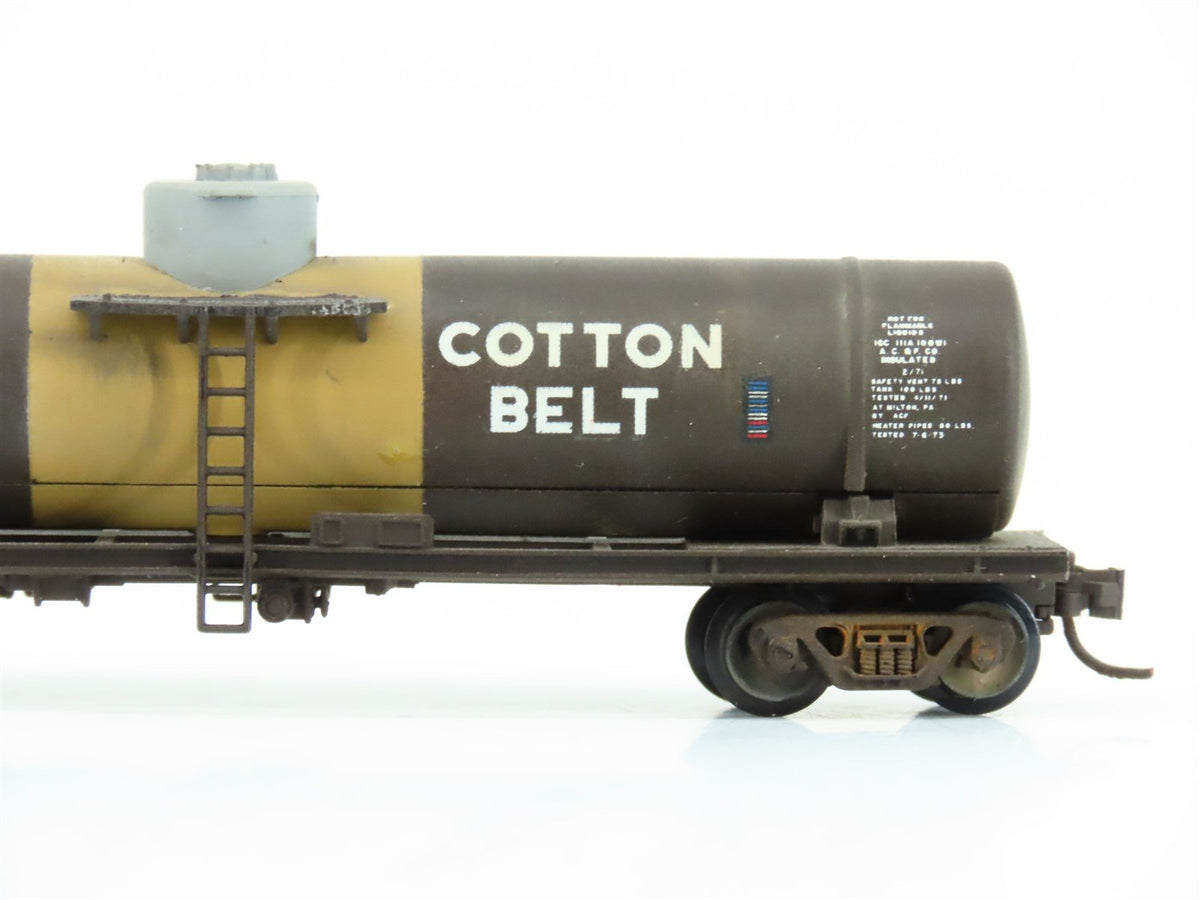 N KATO 8008 SSW Cotton Belt Single Dome Tank Car #89034 - Custom &amp; Weathered