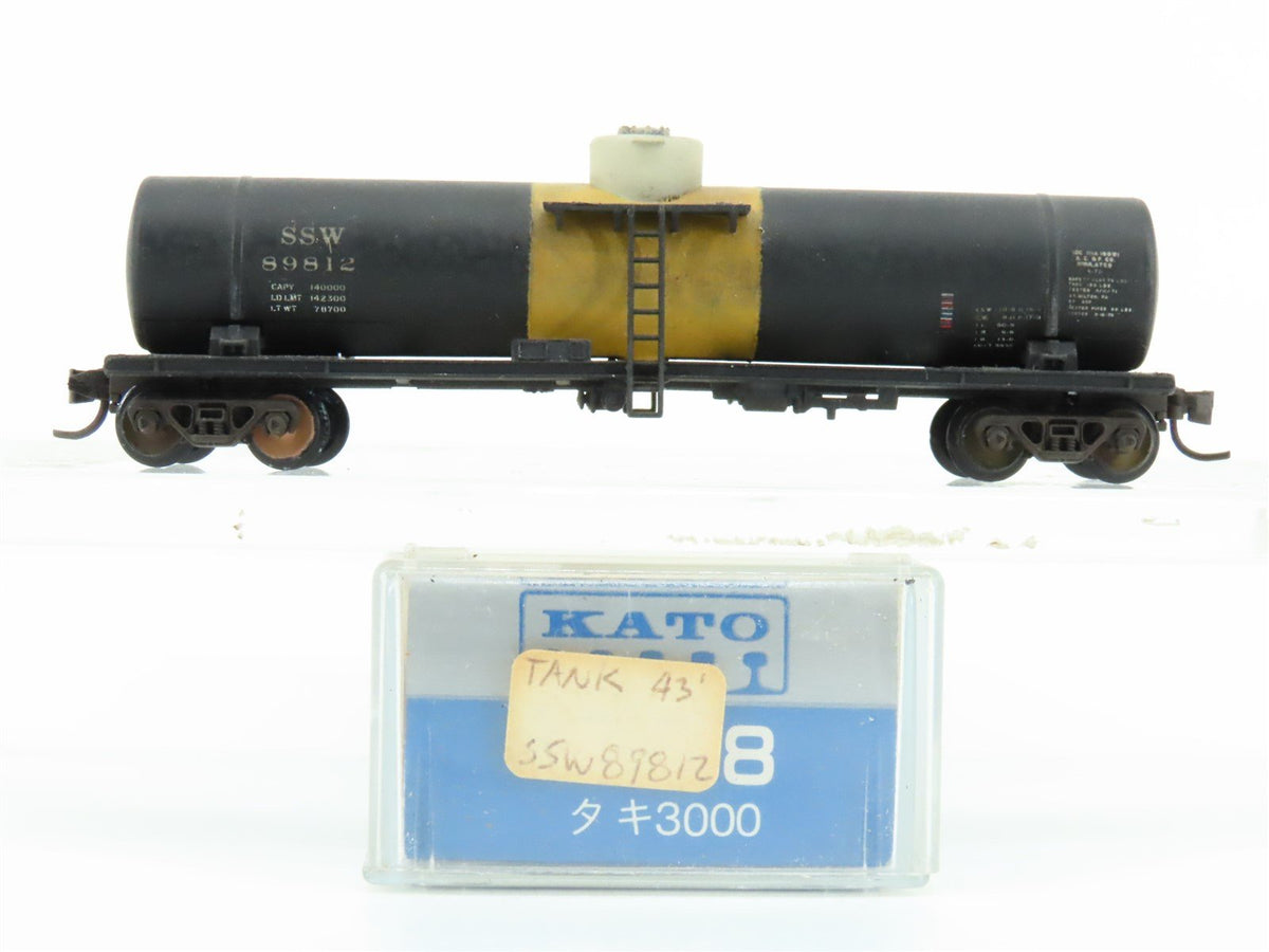 N KATO 8008 SSW Cotton Belt Single Dome Tank Car #89812 - Custom &amp; Weathered