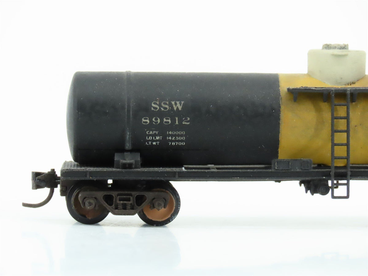 N KATO 8008 SSW Cotton Belt Single Dome Tank Car #89812 - Custom &amp; Weathered