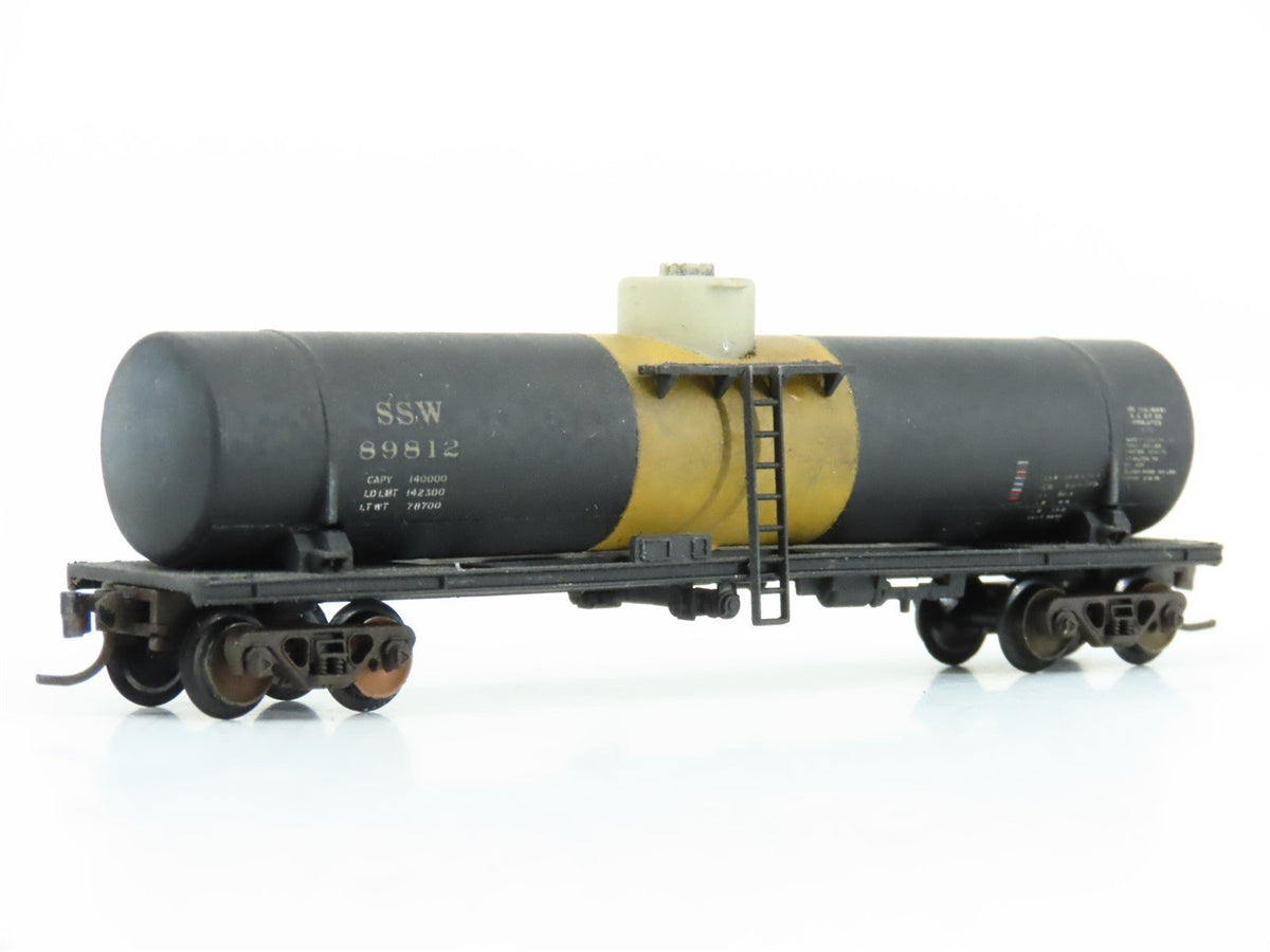 N KATO 8008 SSW Cotton Belt Single Dome Tank Car #89812 - Custom &amp; Weathered