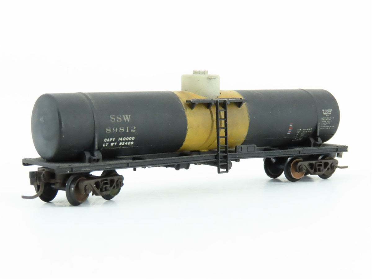 N KATO 8008 SSW Cotton Belt Single Dome Tank Car #89812 - Custom &amp; Weathered