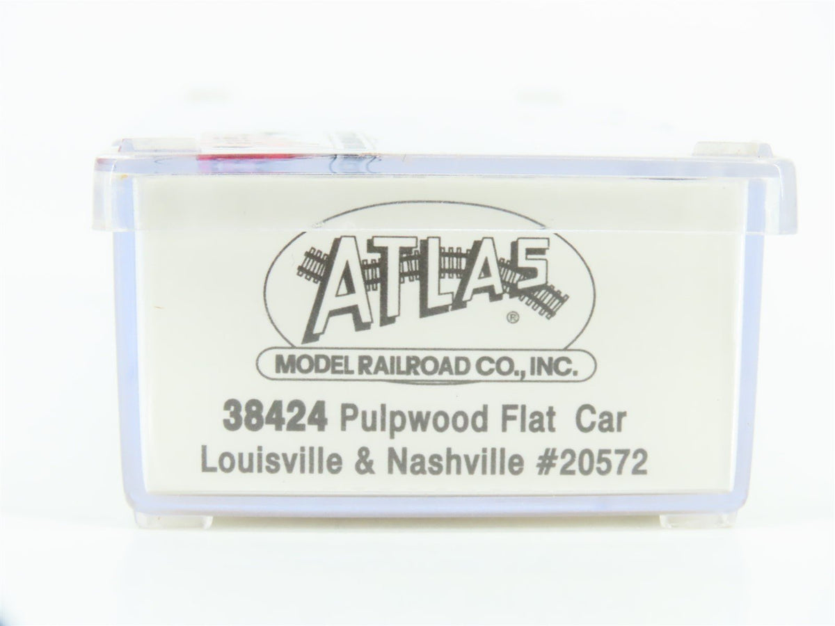 N Scale Atlas 38424 L&amp;N Louisville &amp; Nashville Pulpwood Flat Car #20572 w/ Load