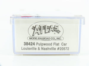 N Scale Atlas 38424 L&N Louisville & Nashville Pulpwood Flat Car #20572 w/ Load