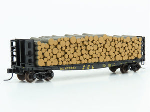 N Scale Atlas 38393 SCL Seaboard Coast Line GSC Pulpwood Flat Car #670283 w/Load