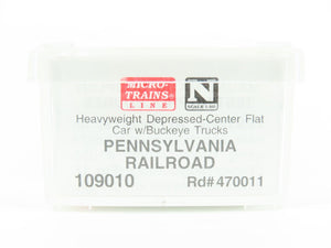 N Micro-Trains MTL 109010 PRR Pennsylvania Depressed Center Flat Car #470011