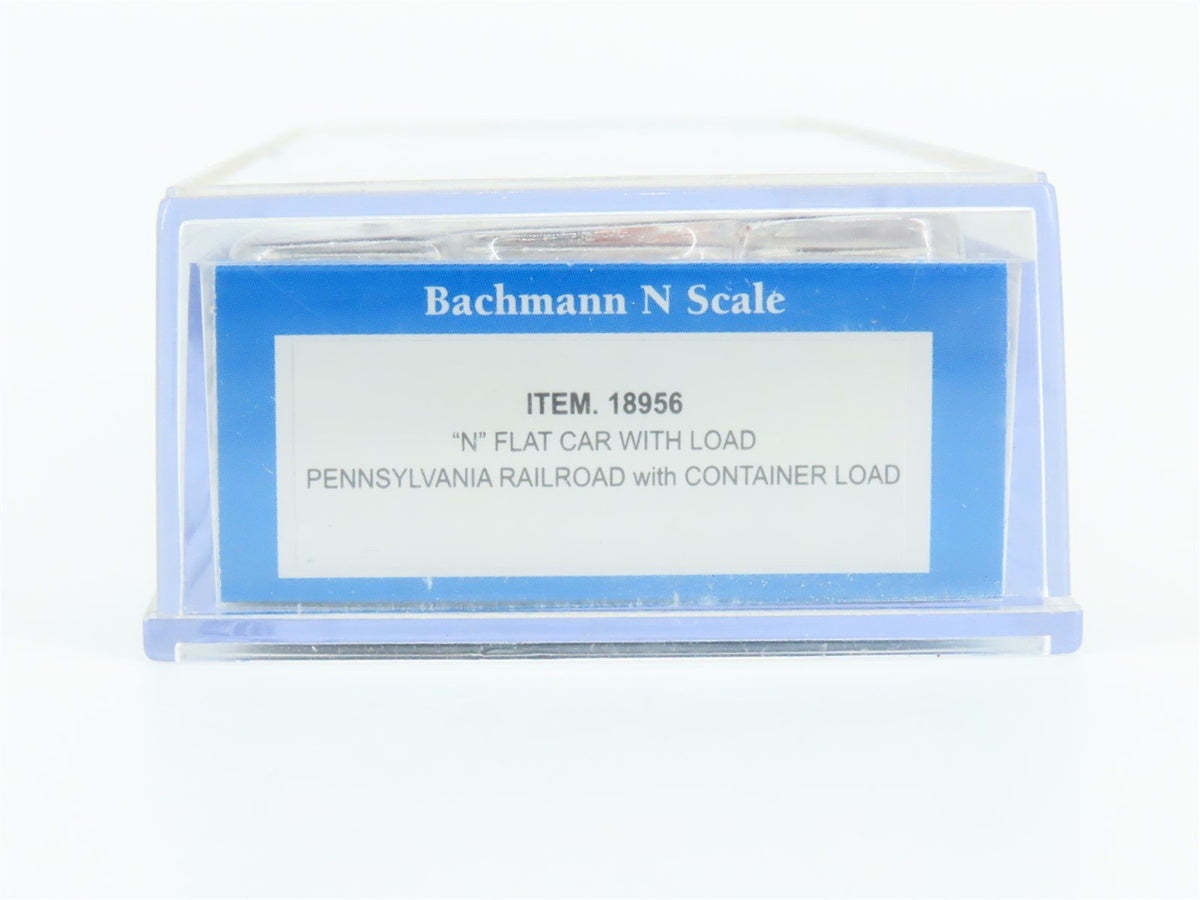 N Bachmann 18956 PRR Pennsylvania 50&#39; Flat Car #469524 w/ Far East Containers