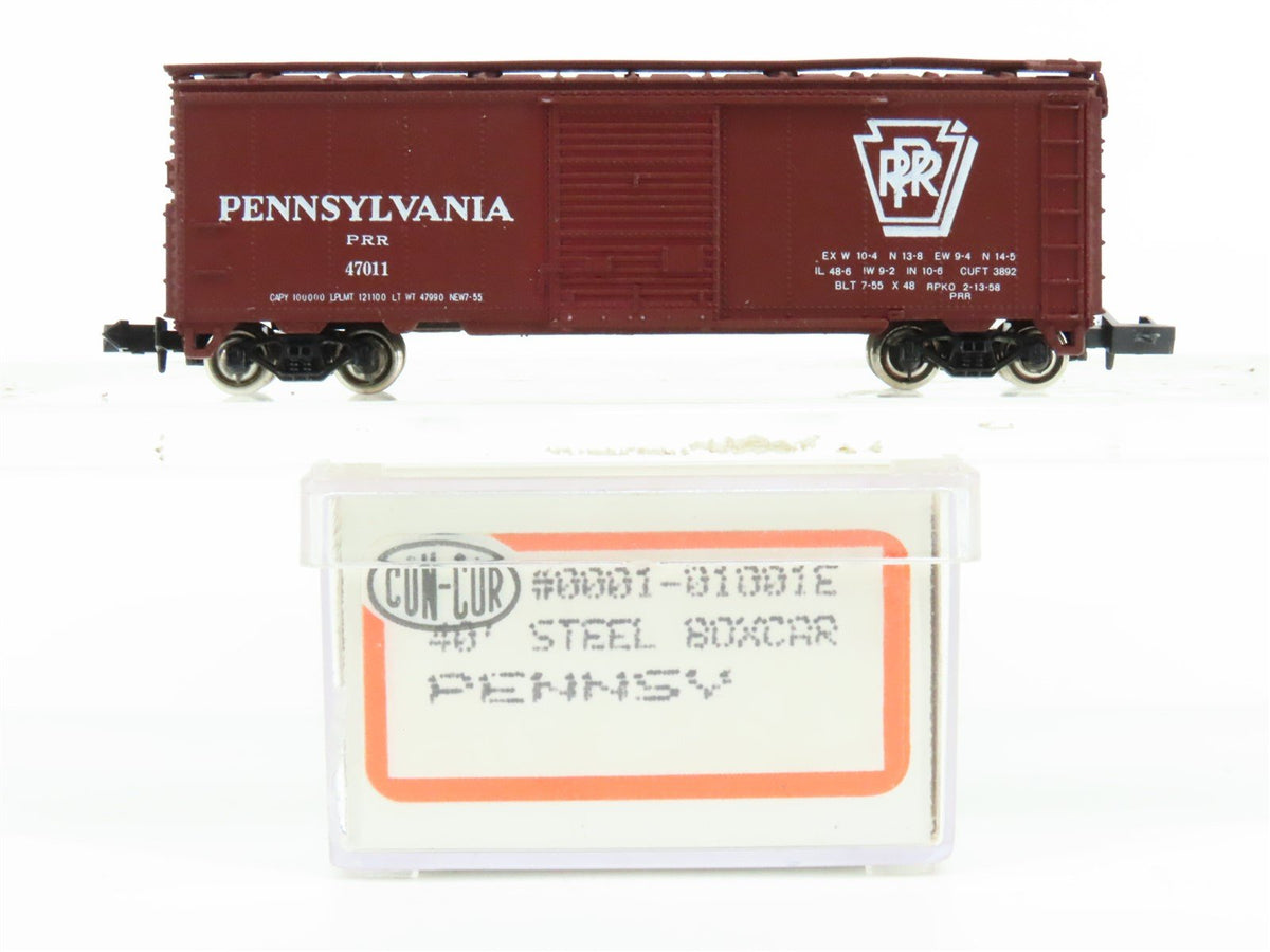 N Con-Cor 0001-01001E PRR Pennsylvania 40&#39; Single Door Steel Box Car #47011