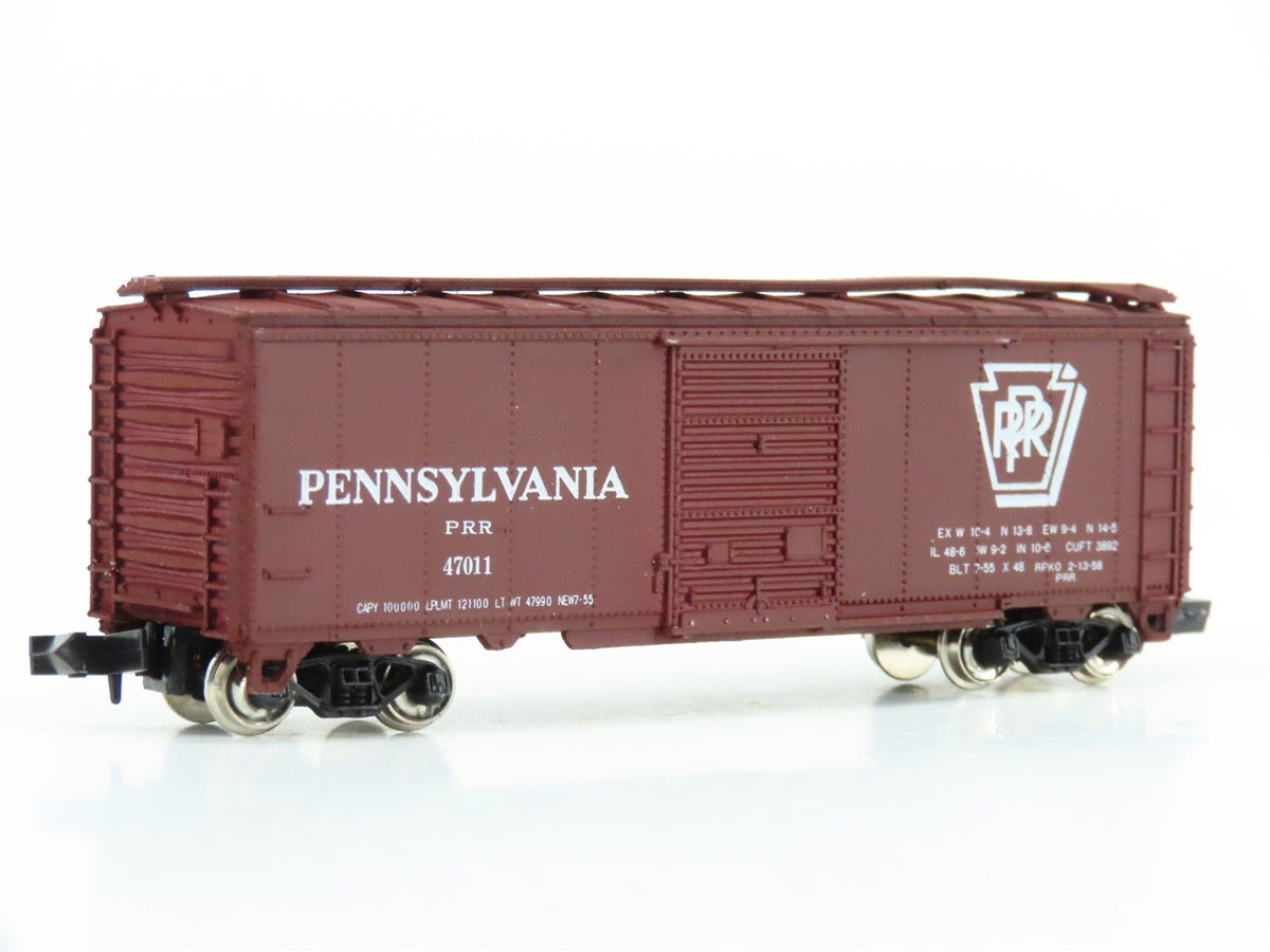 N Con-Cor 0001-01001E PRR Pennsylvania 40&#39; Single Door Steel Box Car #47011