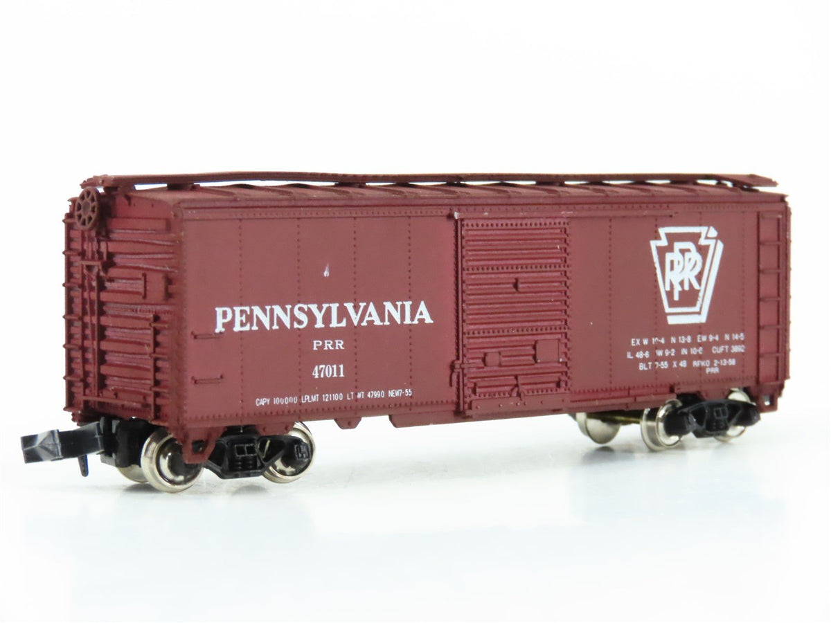 N Con-Cor 0001-01001E PRR Pennsylvania 40&#39; Single Door Steel Box Car #47011