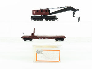 N Con-Cor 0001-602006 PRR Pennsylvania MofW Crane w/ Boom Flat Car #X-202A&B