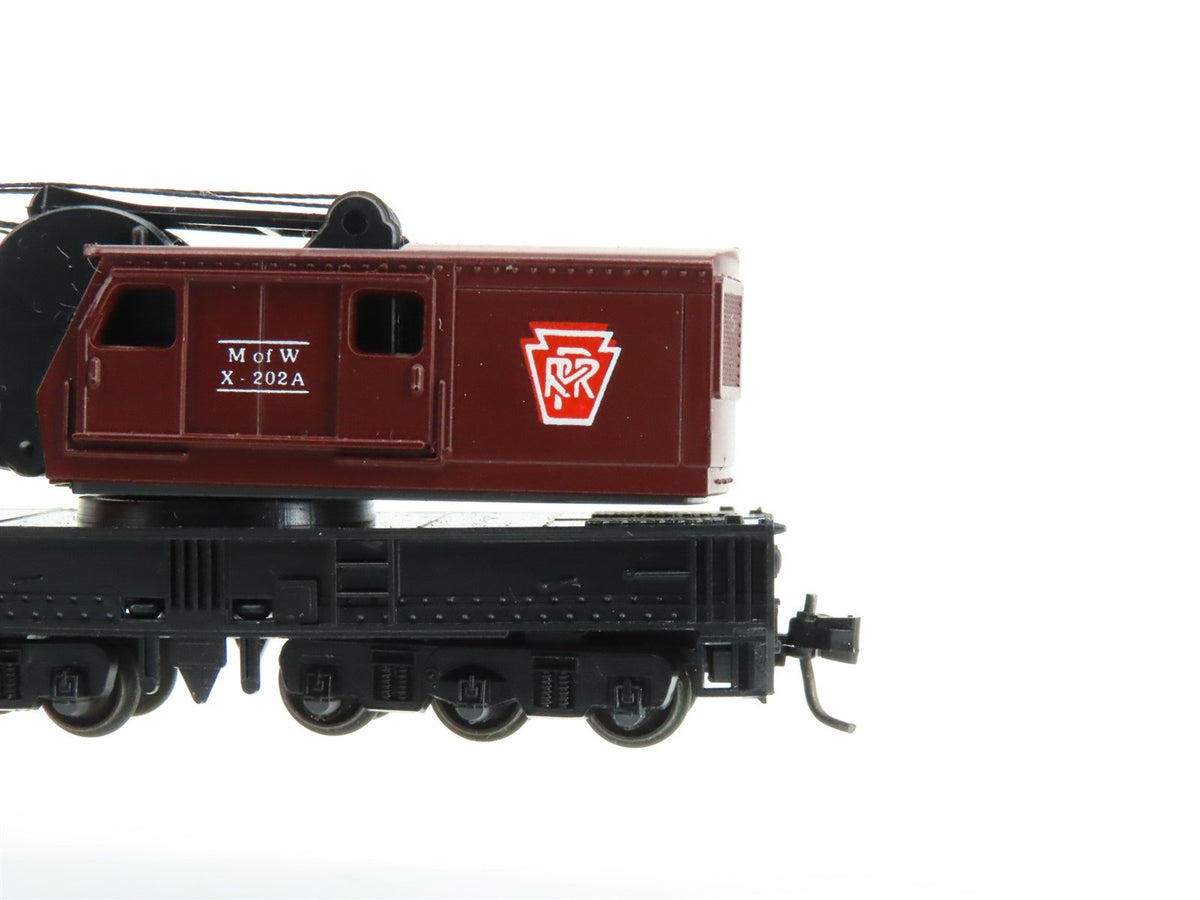 N Con-Cor 0001-602006 PRR Pennsylvania MofW Crane w/ Boom Flat Car #X-202A&amp;B