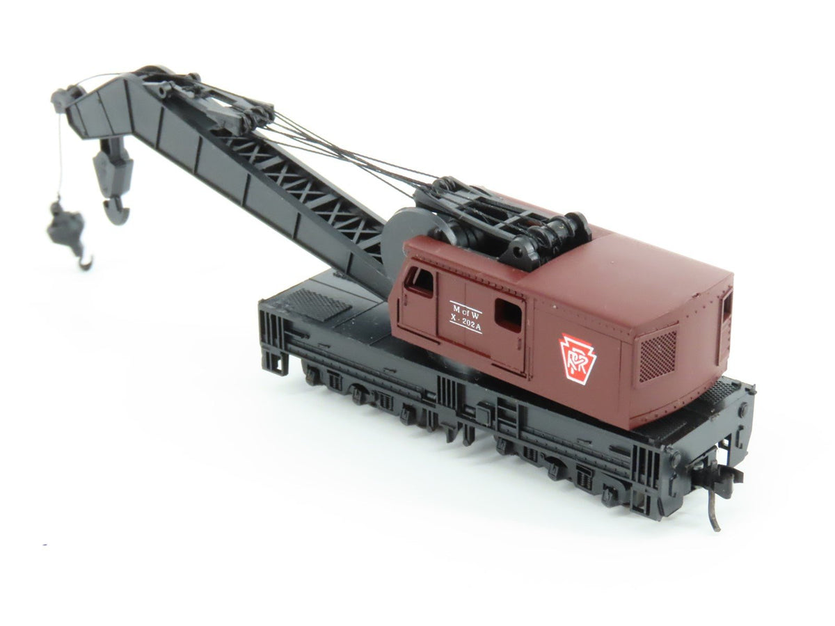 N Con-Cor 0001-602006 PRR Pennsylvania MofW Crane w/ Boom Flat Car #X-202A&amp;B