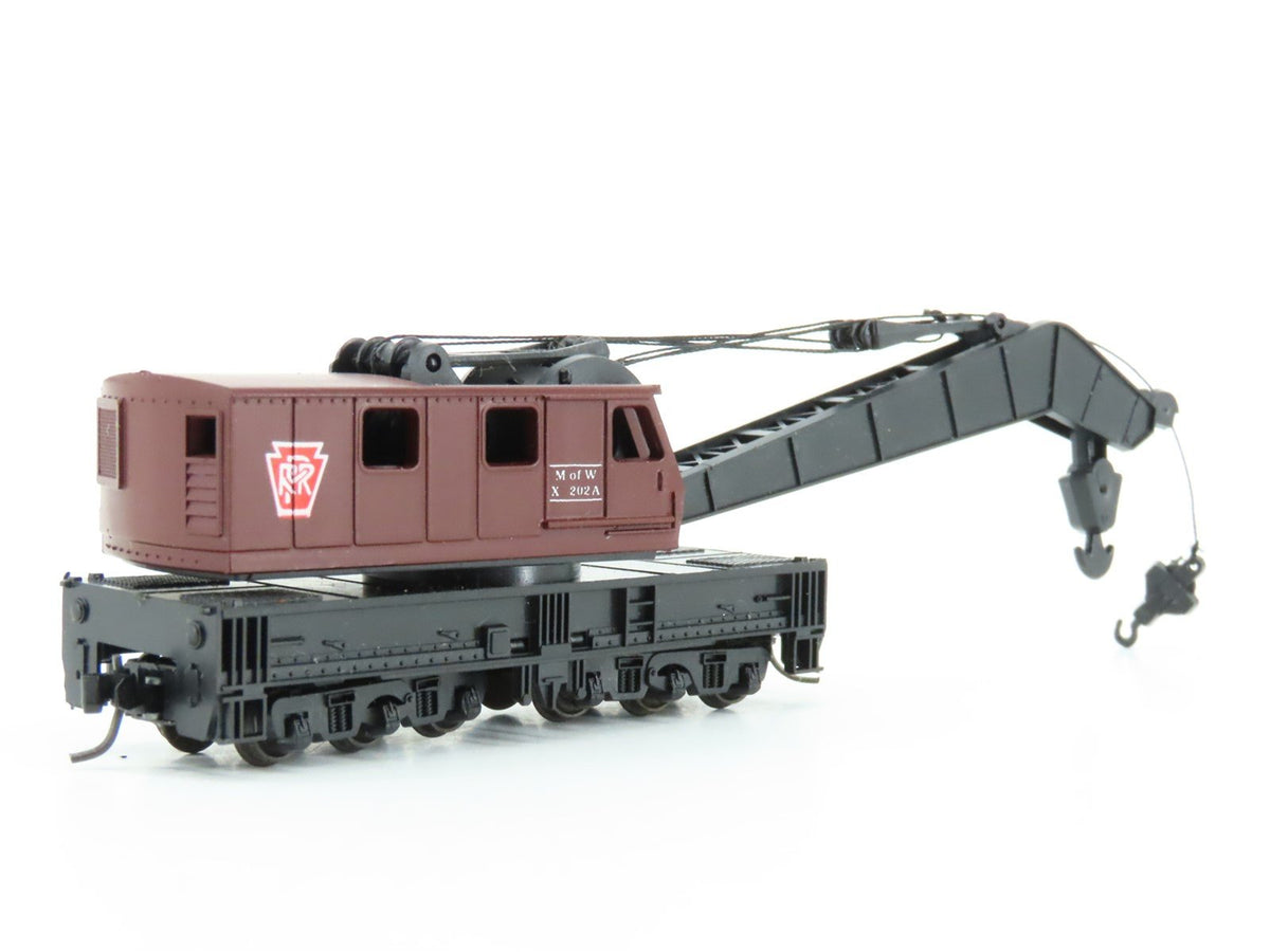 N Con-Cor 0001-602006 PRR Pennsylvania MofW Crane w/ Boom Flat Car #X-202A&amp;B