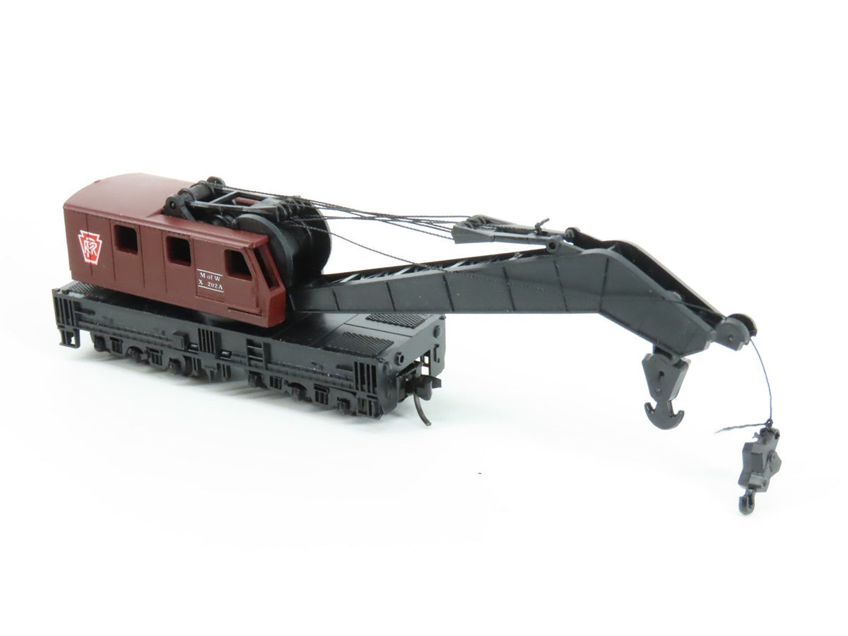 N Con-Cor 0001-602006 PRR Pennsylvania MofW Crane w/ Boom Flat Car #X-202A&amp;B