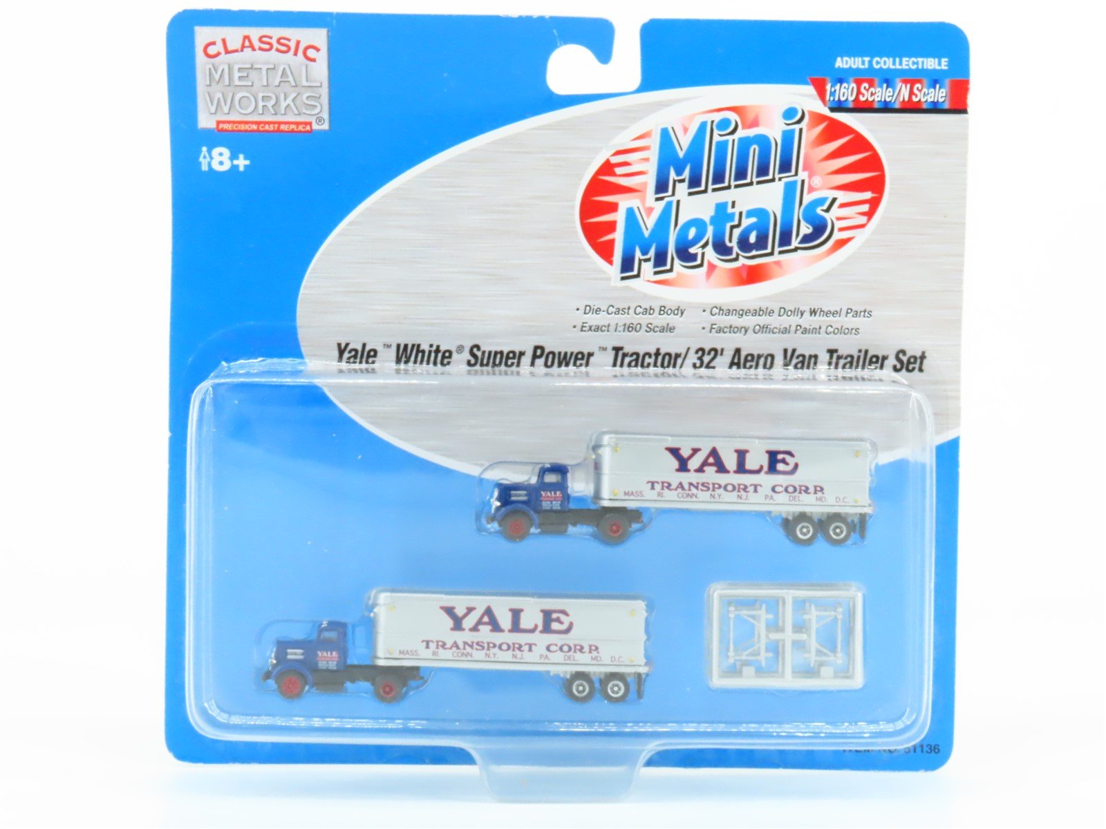 N 1/160 Scale CMW Mini Metals 51136 Yale Transport Tractor-Trailer 2-Pack