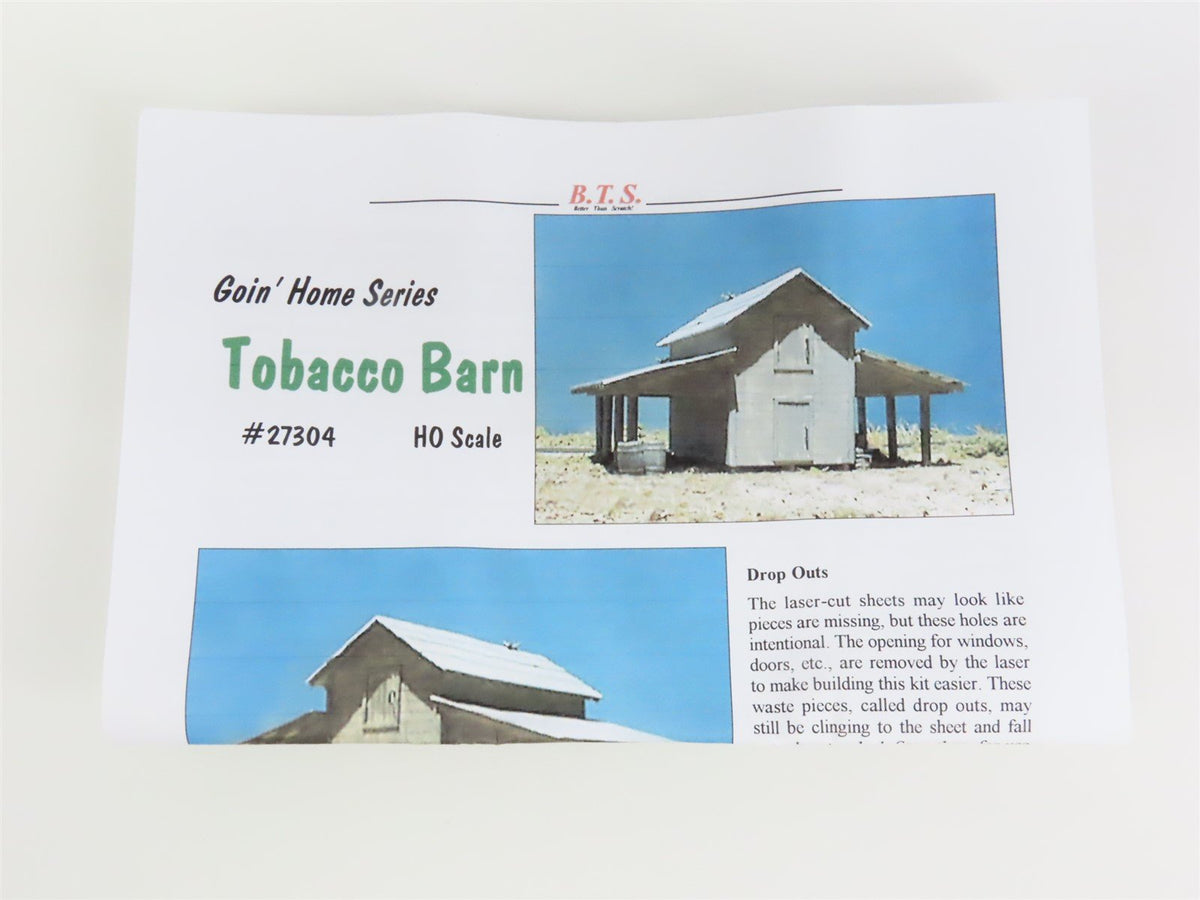 HO 1/87 Scale B.T.S. Goin&#39; Home Series Laser-Cut Kit #27304 Tobacco Barn