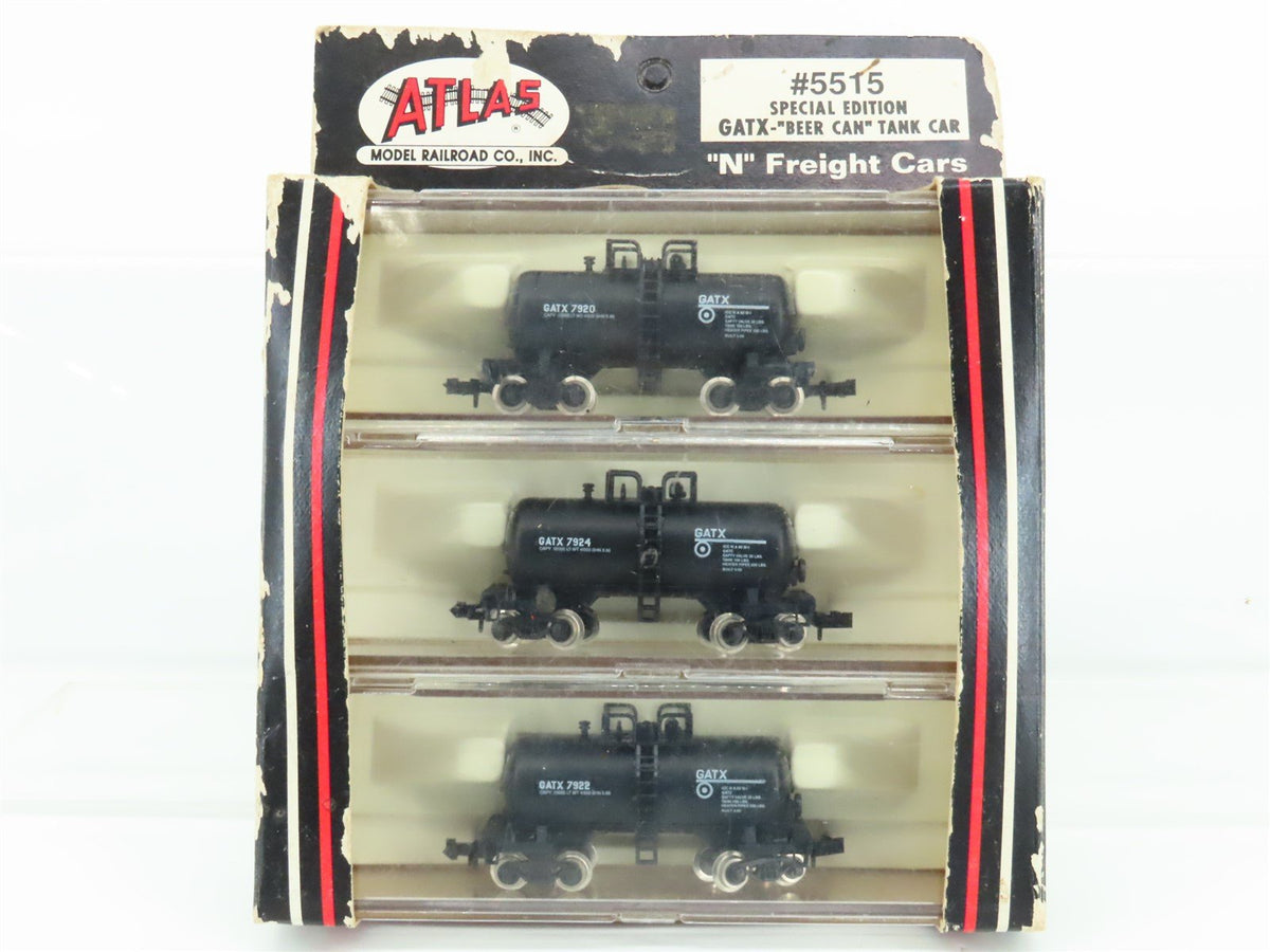 N Scale Atlas Special Edition 5515 GATX Beer Can Tank Cars 3-Pack