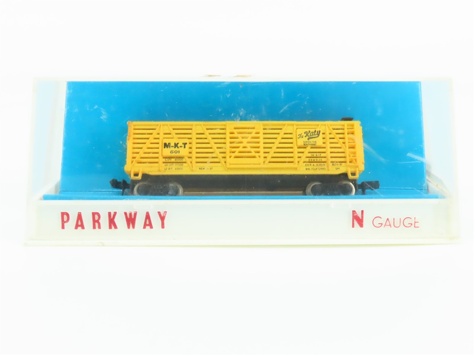 N Scale Parkway / Bachmann 6151/150 MKT "The Katy" 40' Stock Car #501