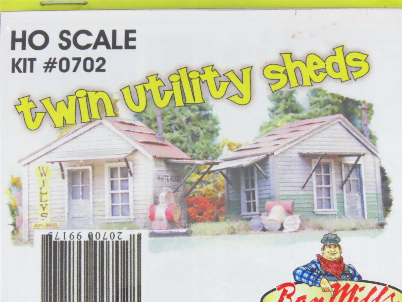 HO 1/87 Scale Bar Mills Basics Railroad Scenery Kit #0702 Twin Utility Sheds