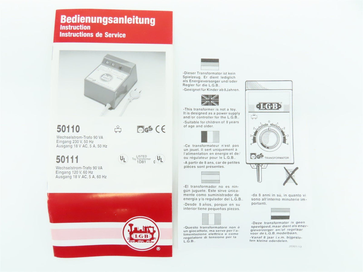 G Scale LGB 50111 AC Transformer/Power Supply - 18V 5A