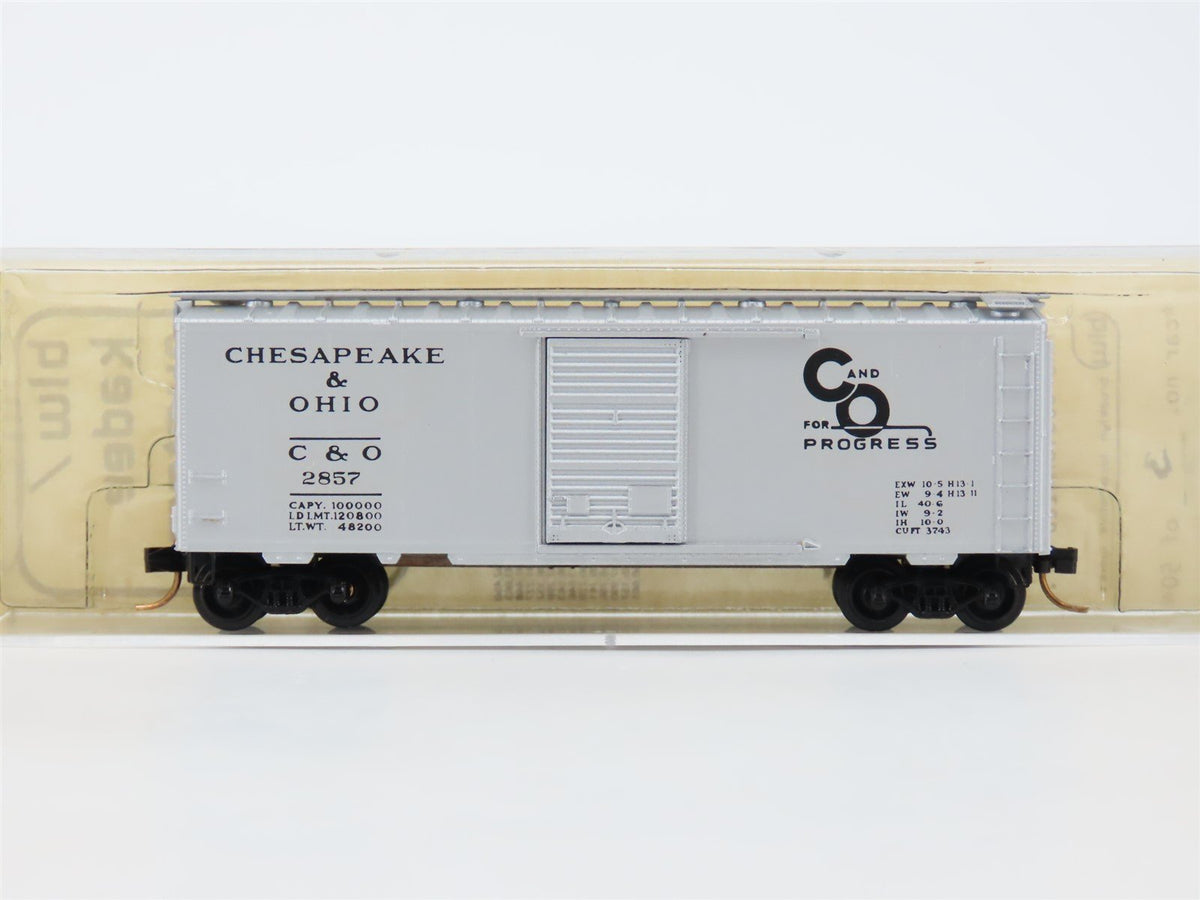 N Scale Baldwin Loco Works/Kadee BLW-09 C&amp;O Chesapeake &amp; Ohio 40&#39; Boxcar #2857