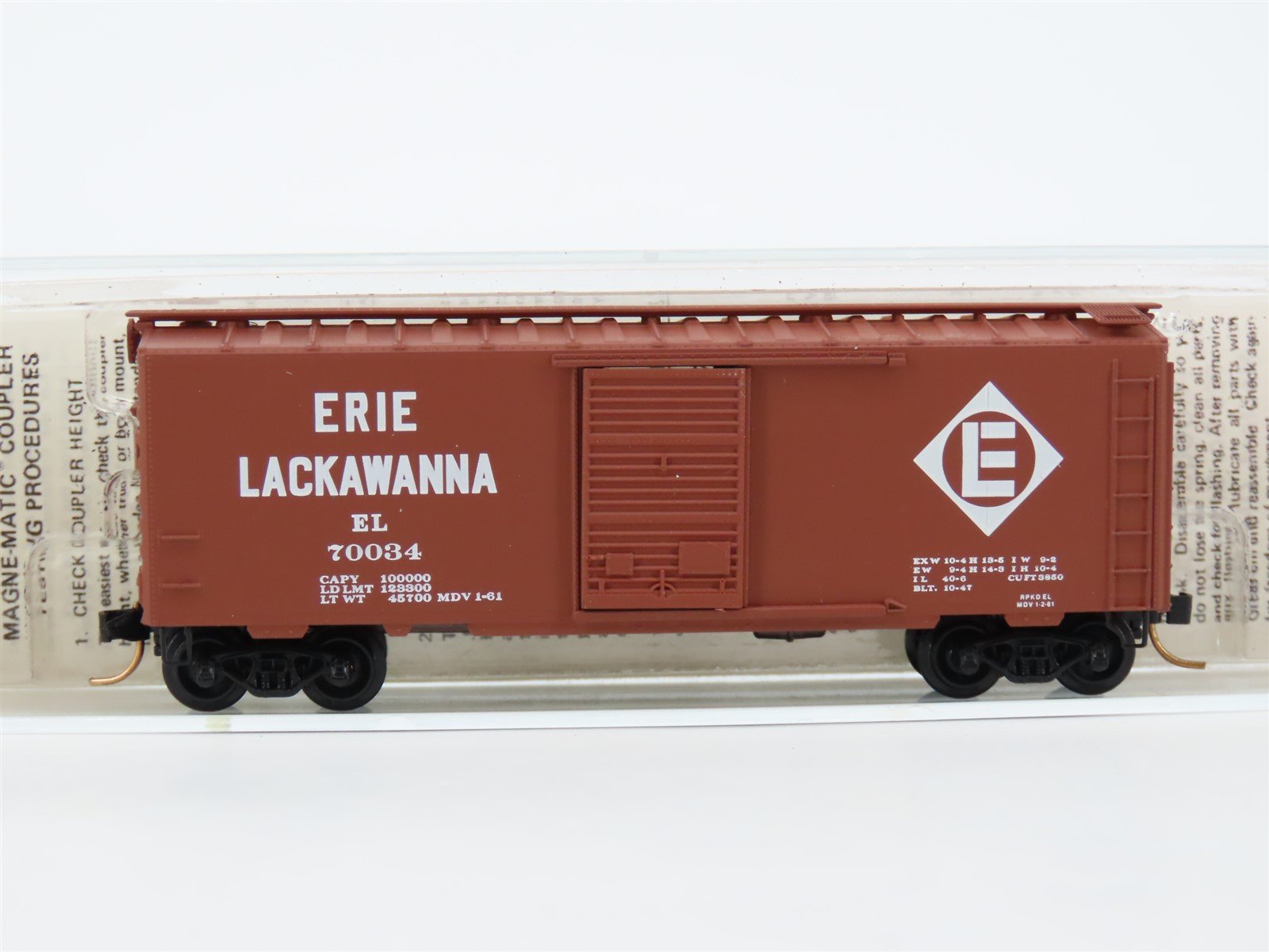 N Scale Micro-Trains/BLW/Kadee BLW-56 EL Erie Lackawanna 40' Boxcar #70034