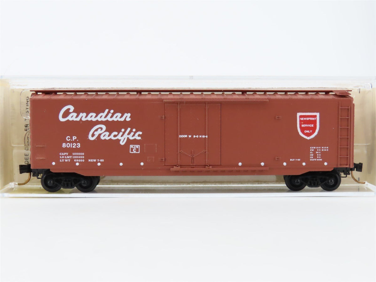 N Scale BLW/MTL/Kadee 104-1 CP Canadian Pacific &quot;Newsprint&quot; 50&#39; Boxcar #80123