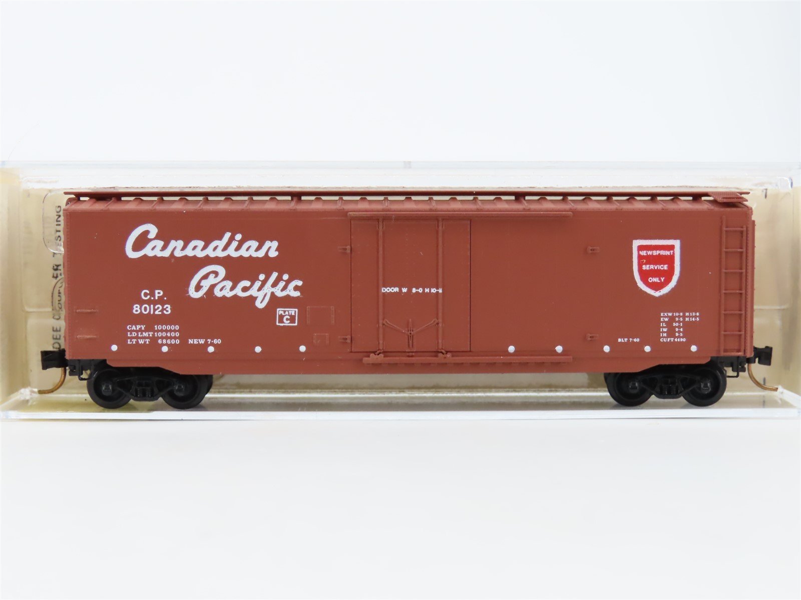 N Scale BLW/MTL/Kadee 104-1 CP Canadian Pacific "Newsprint" 50' Boxcar #80123