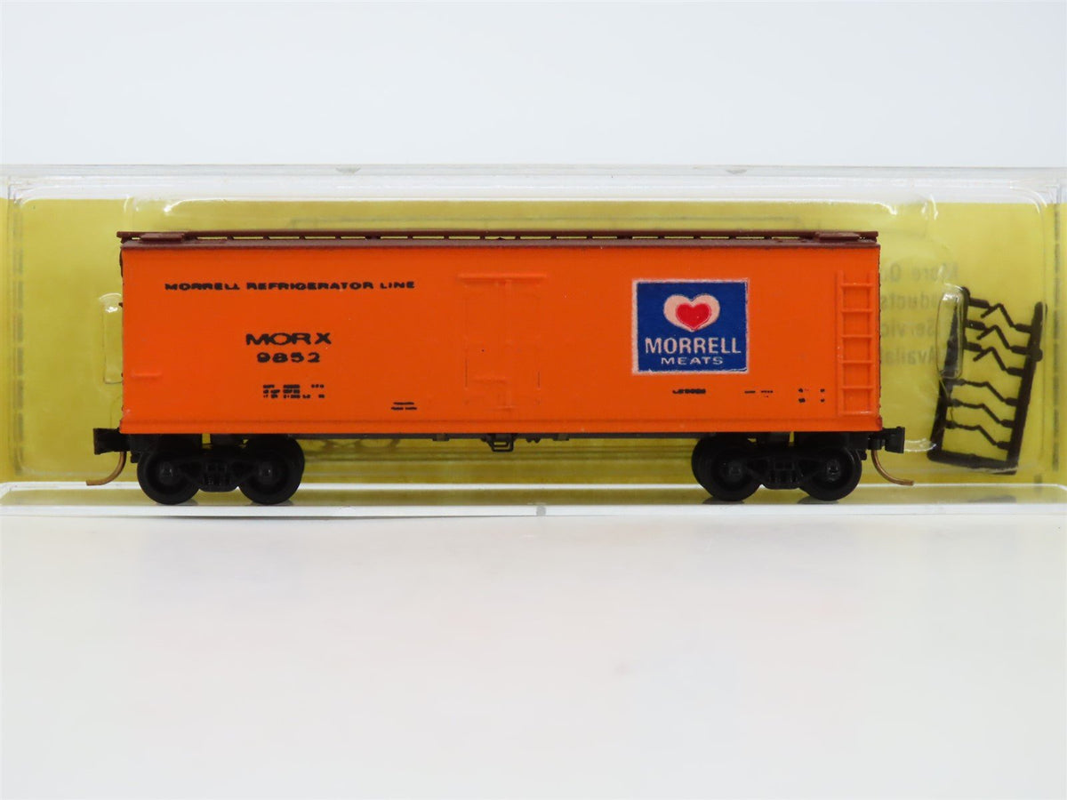 N Scale J &#39;n J Custom 86-04C MORX Morrell Meats Reefer Car #9852